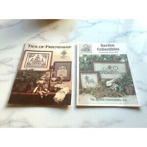 Pair Of Vtg Cross Stitch Charts Country Garden Collectibles Ties Of Friendship